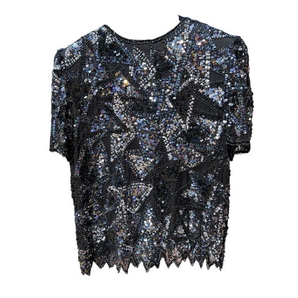 Vintage Beaded Silk Top by StyleWorks Size Large - Picture 11 of 11